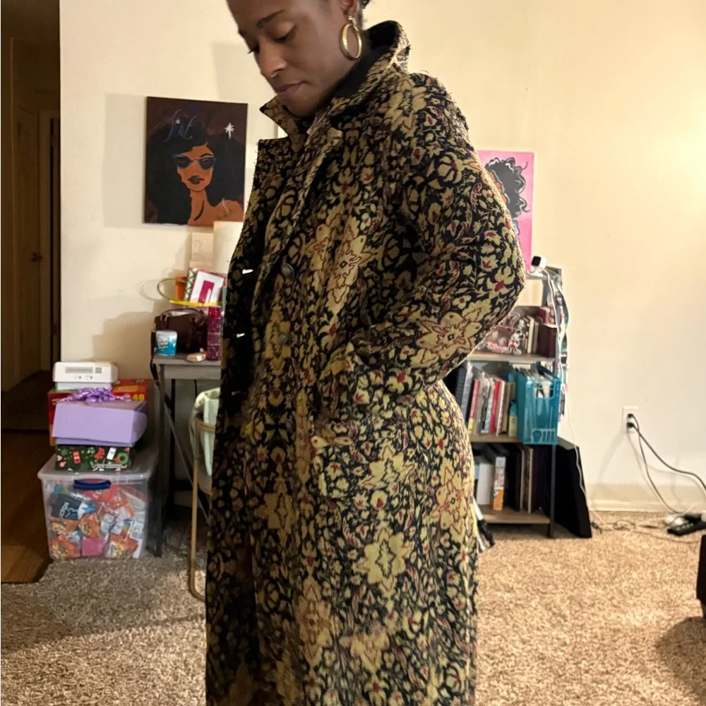 Free People Boho Tapestry Printed Long Coat | Oversized Festival Duster Jacket - Picture 6 of 10